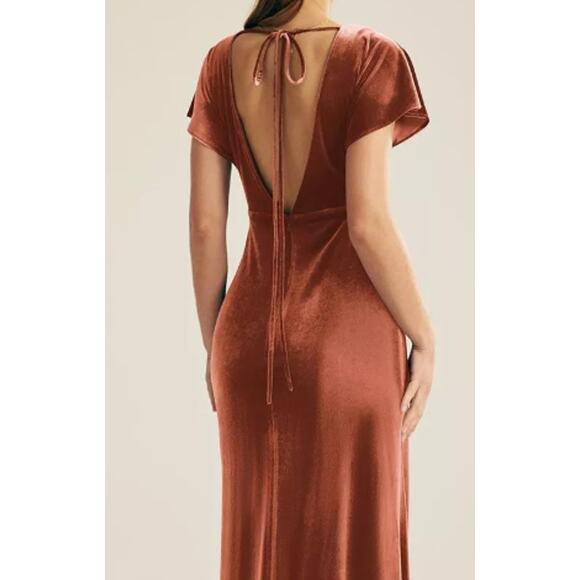 AW BRIDAL SZ 10 L burnt orange Meara cocktail wedding formal maxi dress B60 - Picture 2 of 9